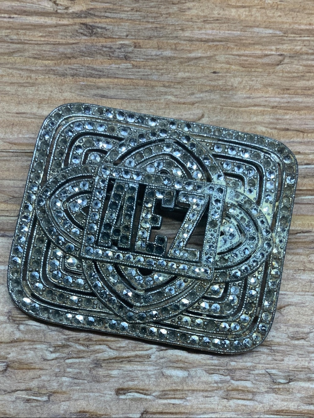 Art Deco Vintage AEZ Silver-Tone Marcasite Statement Brooch